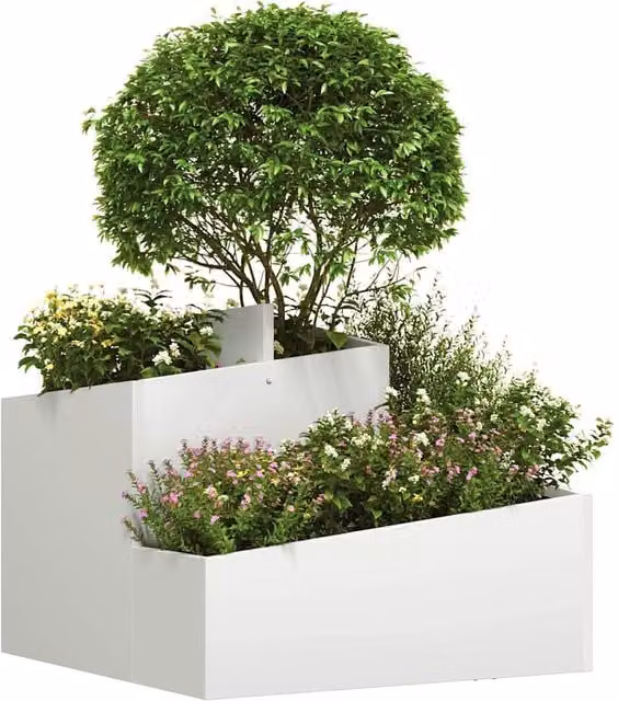 Berkfield Home White Plastic Decorative Planter Tub for Indoor Plants, W/D/H: 50 x 20 x 60 cm – 1