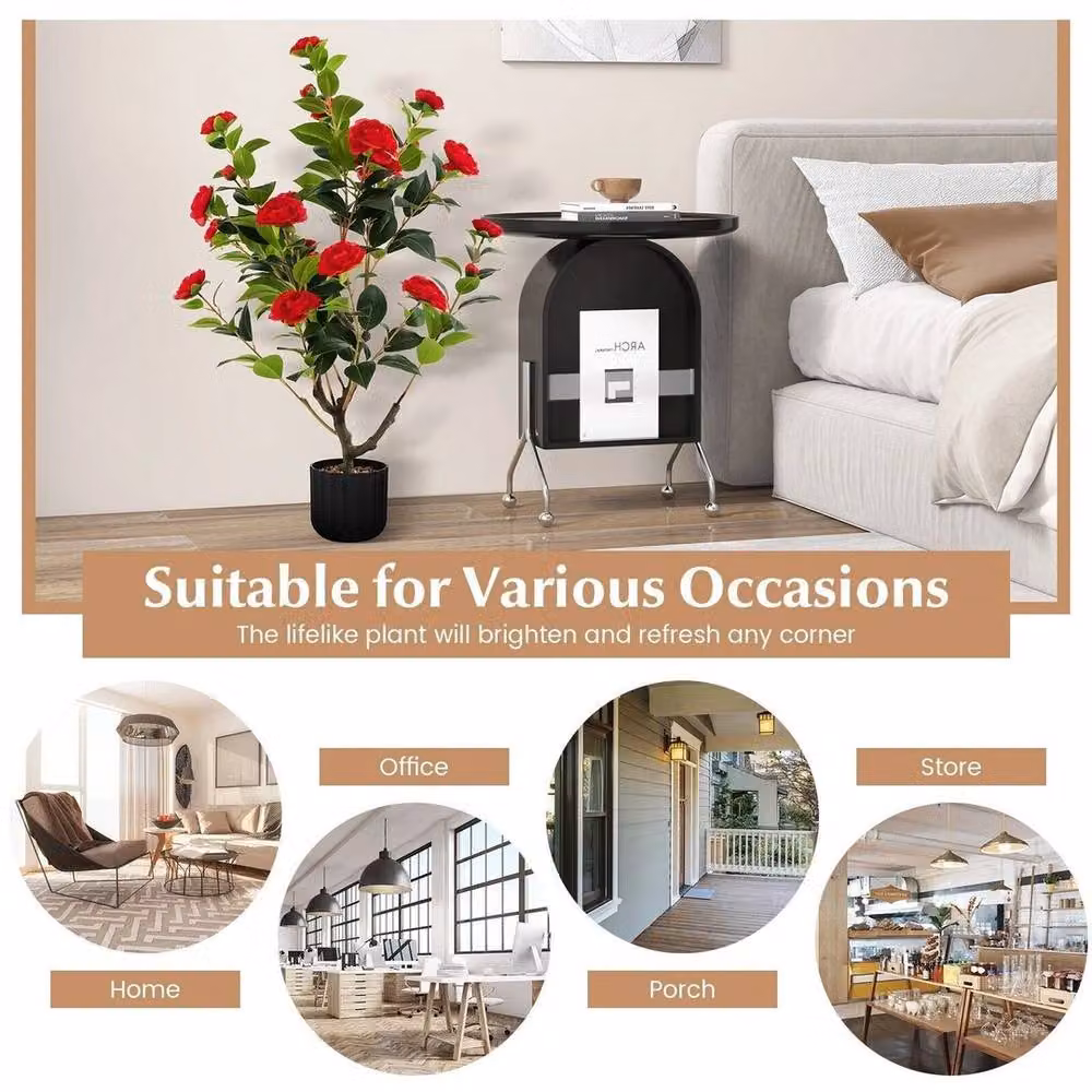 SPETLEK Artificial Green Tree with Concrete Pot for Indoor Use – 8
