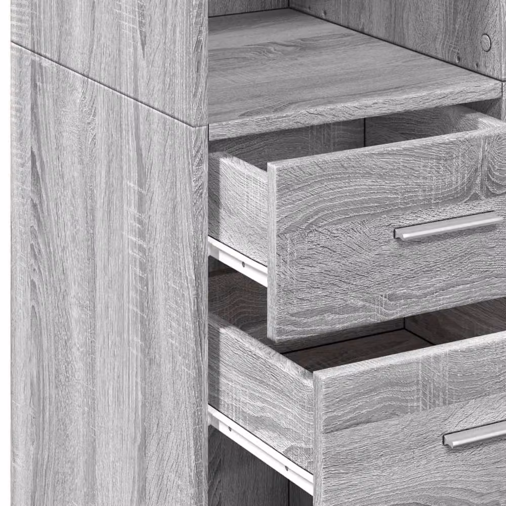 Berkfield Home Grey Sonoma Storage Cabinet with Internal Drawers and Shelves, W: 70 cm, D: 42.5 cm, H: 225 cm – 3