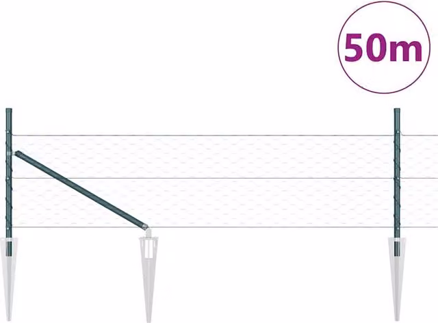 Berkfield Home Green Steel Hexagon Fence, 0.5 x 50 m