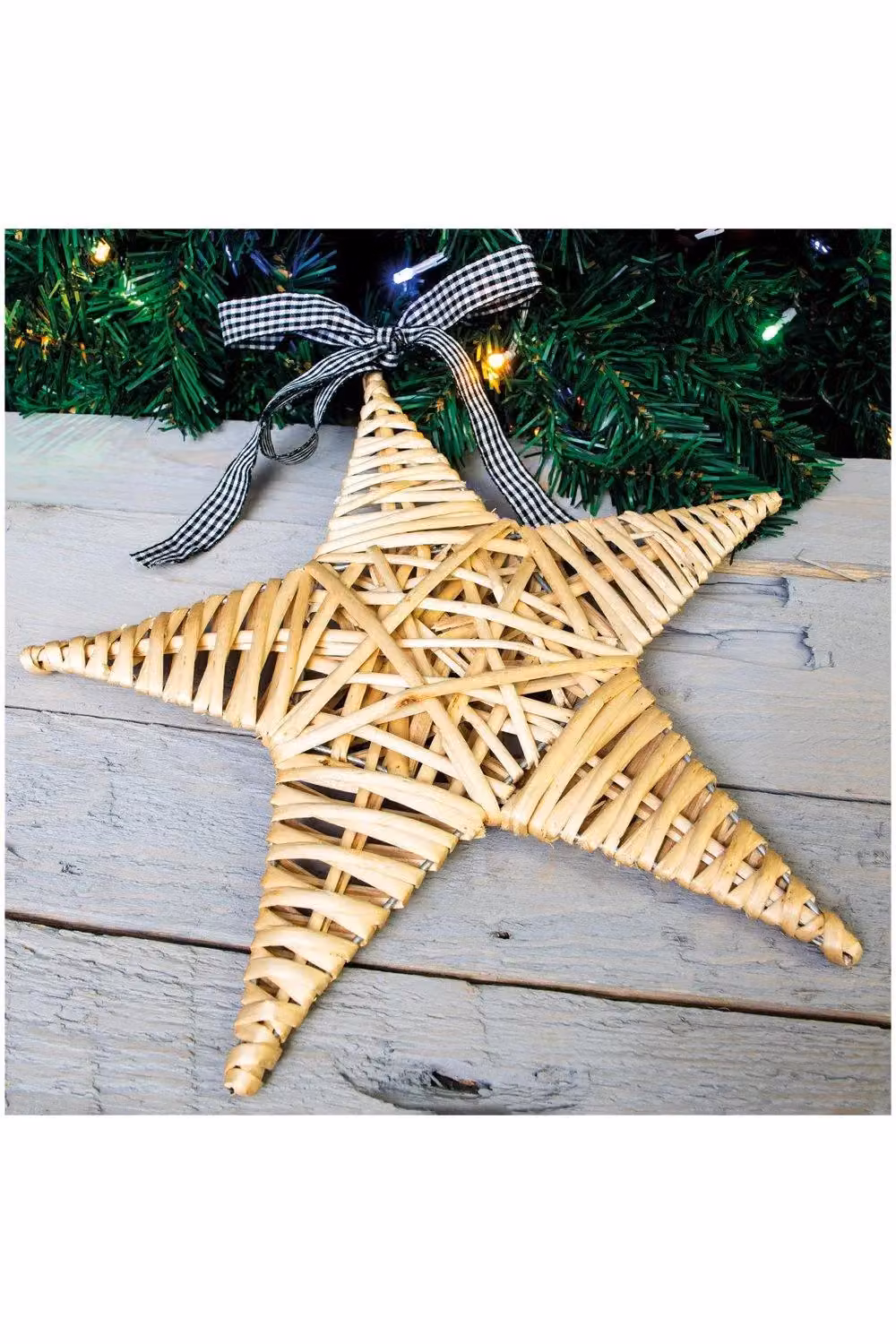 Netagon Rustic Natural Wicker Christmas Star in Beige – 5