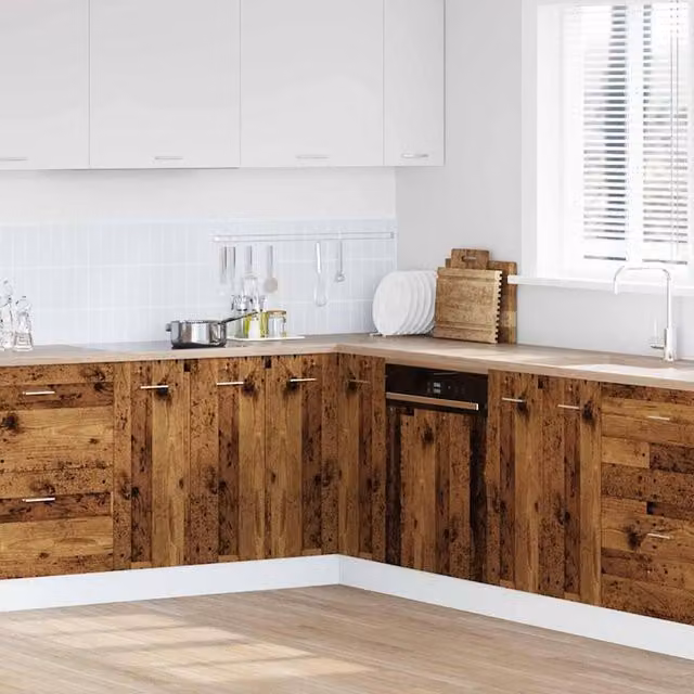 Berkfield Home Lyon Kitchen Cabinet in Old Wood Brown, W/D/H: 75.5 x 75.5 x 81.5 cm – 1