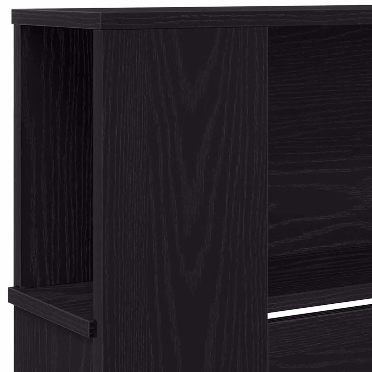 Berkfield Home Modern Black Oak Headboard Cabinet with Integrated Nightstands and Shelving, W: 104.5 cm, D: 18.5 cm, H: 220 cm – 4