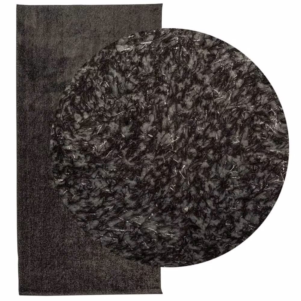 Berkfield Home ISTAN High Pile Shiny Look Rug in Anthracite, W/D: 100 x 200 cm – 2