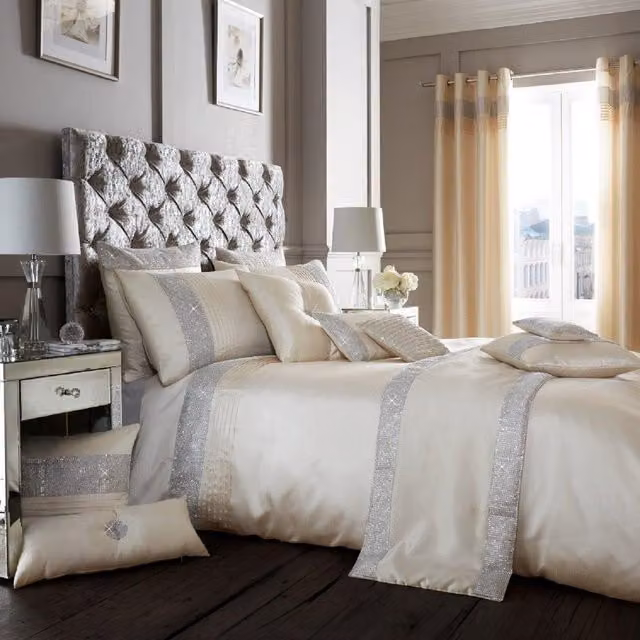 Smart Living Plain Duvet Cover and Pillowcase Set in Beige, 90 x 200 cm