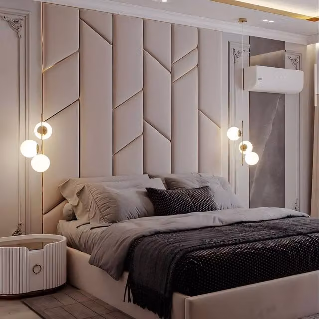 Paradise Beds Ltd Upholstered Velvet Panel High Headboard Bed in White, Super King (200 x 200 cm)