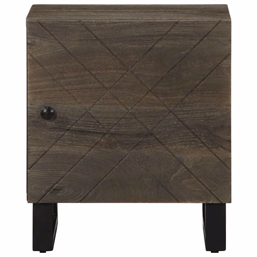 Berkfield Home Black Mango Wood Bedside Cabinet W/D/H: 40 x 33 x 46 cm – 3