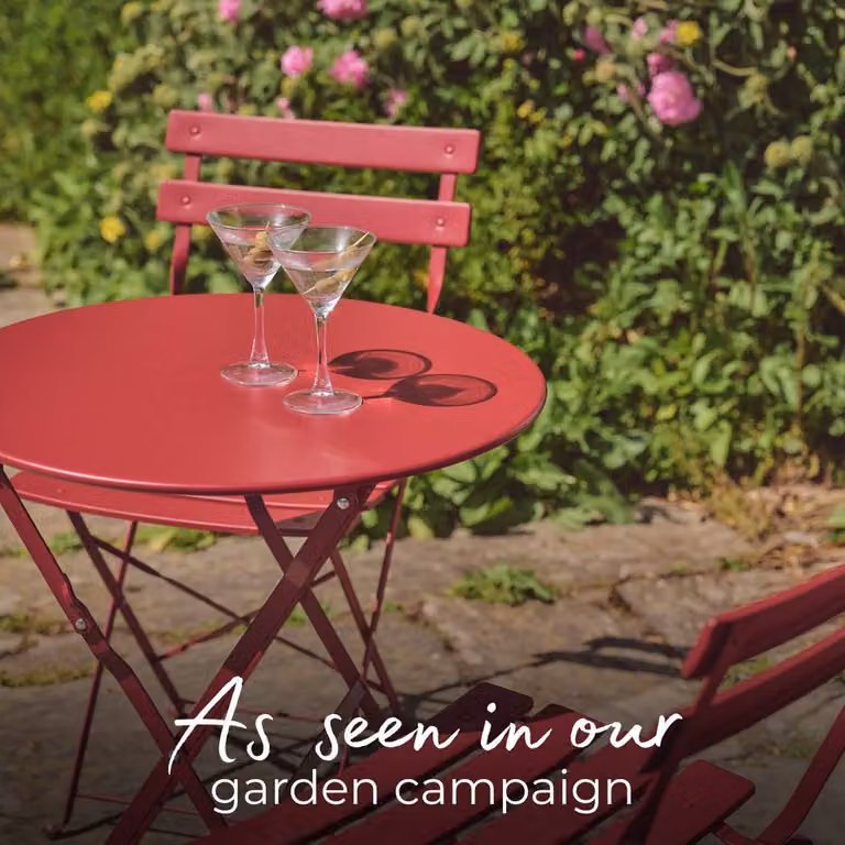 FurnitureboxUK Cabo 2 Seater Metal Bistro Set with Round Table in Red