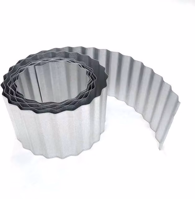 Primrose Pack of 20 Silver Galvanised Metal Wavy Edge Garden Lawn Border Edging Rolls – 1