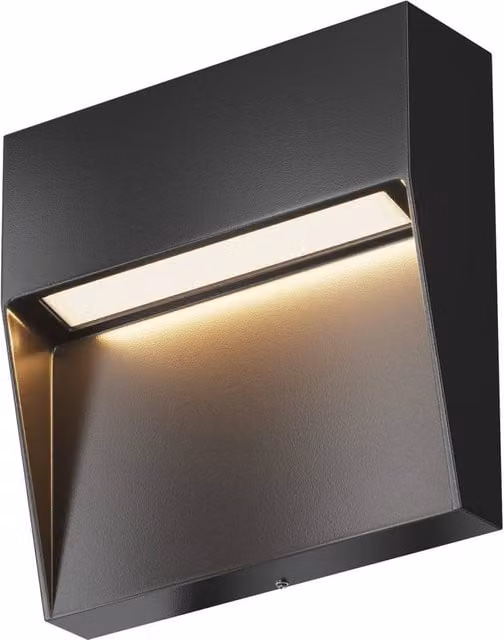 Netlighting Mane Square Outdoor LED Flush Wall Lamp in Black with 3000K Warm White Light and 100lm Output, IP54 Rated – 1