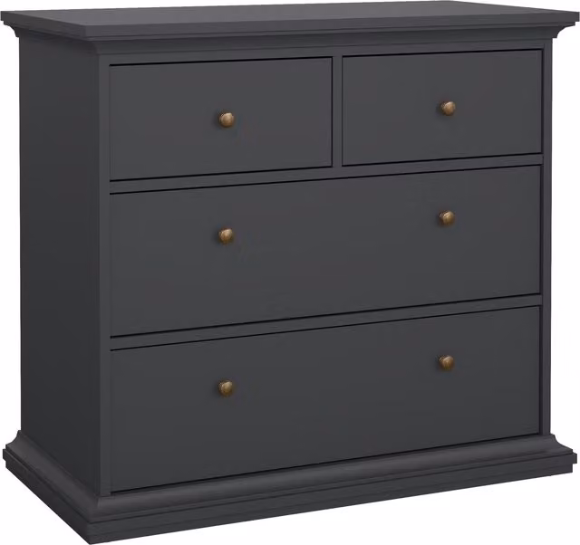 Furniture To Go Paris Classic 4 Drawer Chest in Grey