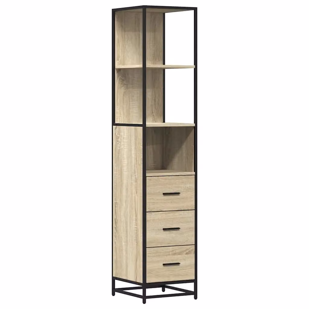 Berkfield Home Sonoma Oak Bathroom Cabinet in Brown, W/D/H: 35 x 37.5 x 166 cm – 2