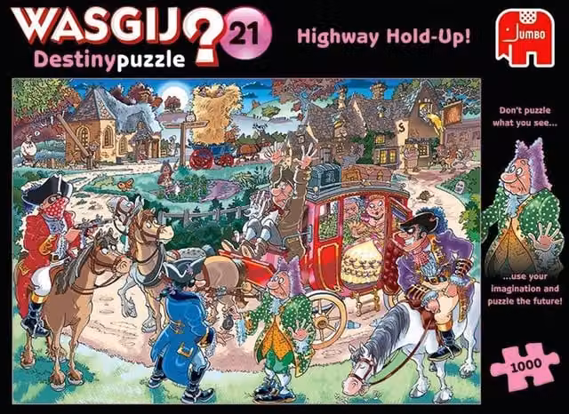 Wasgij Destiny 21 Highway Holdup 1000 Piece Jigsaw Puzzle in Multicolour and Yellow