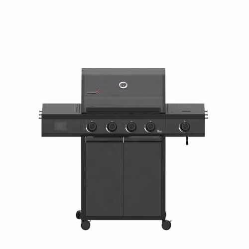 Charles Bentley Ottimo Pro 380 4-Burner Gas BBQ with Side Burner and Thermometer in Grey and Black, W/D/H: 123 x 58 x 119 cm – 2