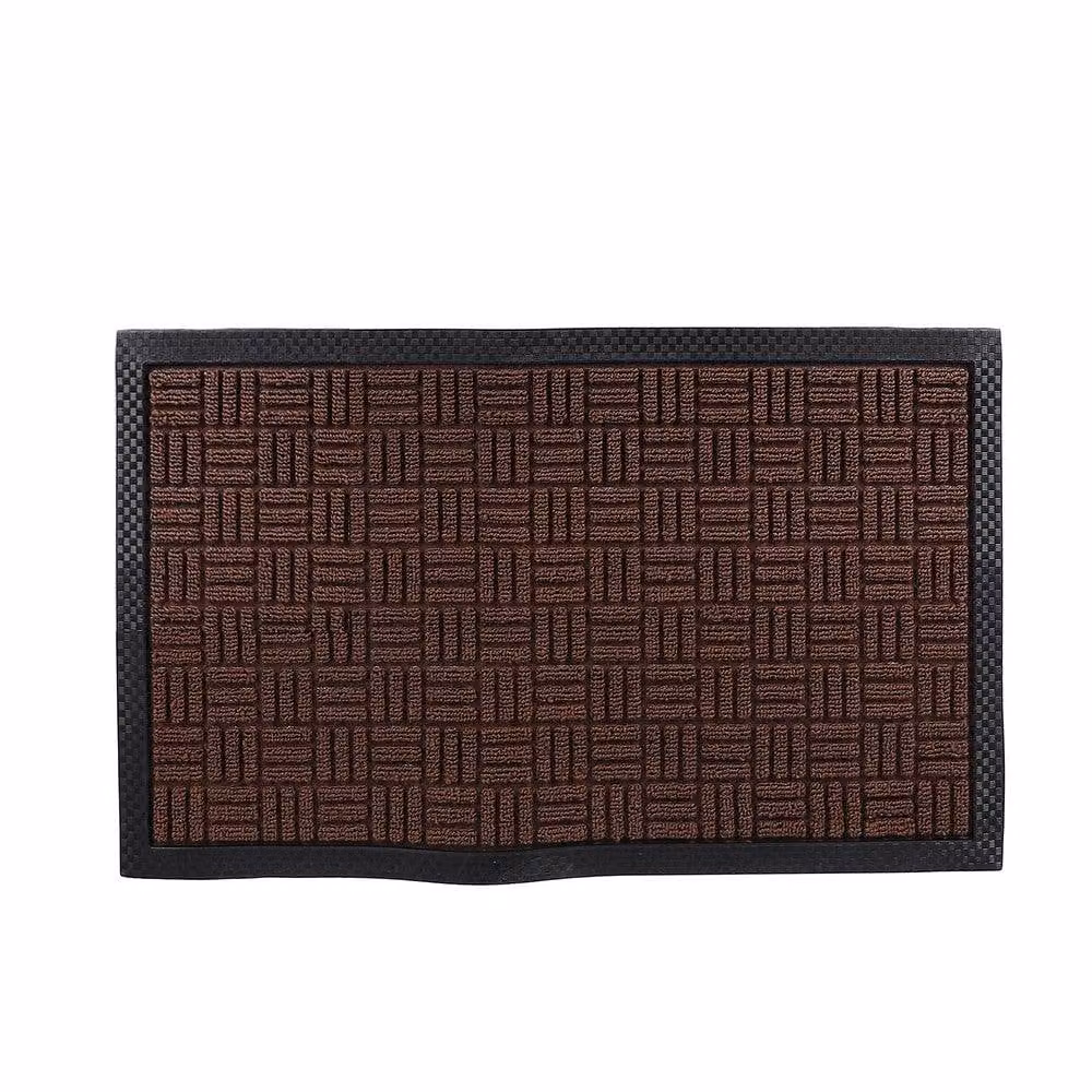 Voltico Brown Textured Coir Doormat with Non-Slip Latex Backing, W: 70 cm, D: 40 cm