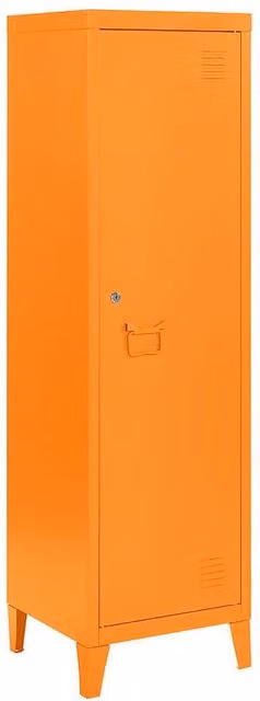 Moderna Metal Slim Locker Cabinet in Orange and Yellow with Lock and Internal Shelves, H 137 x W 38.5 x D 38.5 cm – 2