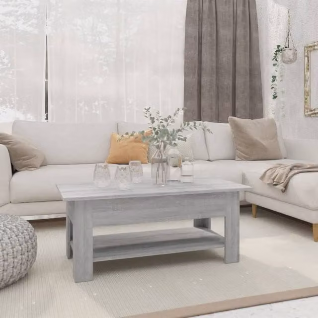 Berkfield Home Grey Sonoma Coffee Table in Engineered Wood W/D/H: 102 x 55 x 42 cm – 1