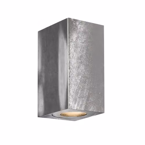 Nordlux Canto Silver Galvanised Steel Outdoor Wall Light with GU10 Up and Down Lighting, IP44 Saltwater Resistant – 3