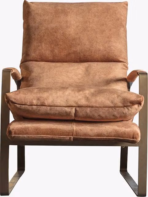 Perch & Parrow Spencer Faux Suede Lounge Chair with Ottoman in Brown