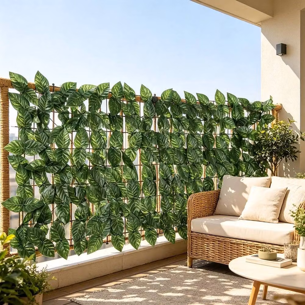 SPETLEK 3m Artificial Hedge Ivy Leaf Garden Fence in Green – 3