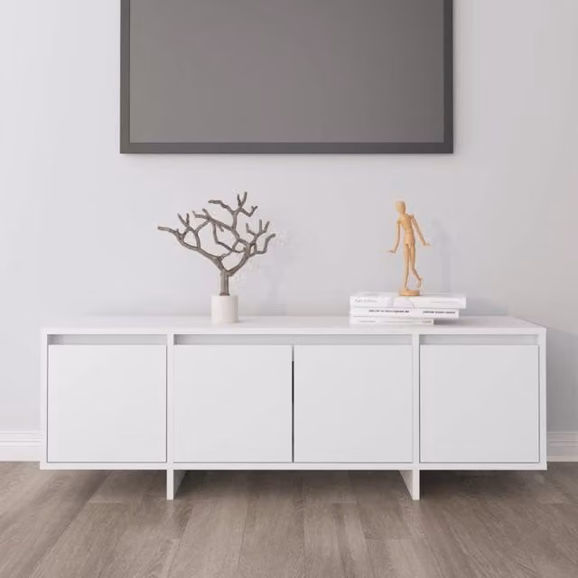 Berkfield Home Modern White TV Cabinet in Engineered Wood W/D/H: 120 x 30 x 40.5 cm – 1