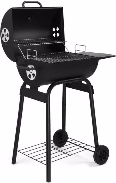 Kelvenix 41-Inch Offset Charcoal BBQ Smoker and Barbecue in Black – 1