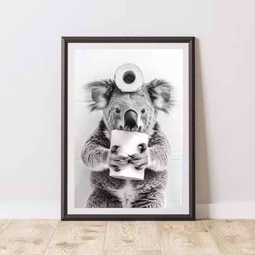 60 Second Makeover Koala Toilet Roll Animal Print Paper Poster, A3