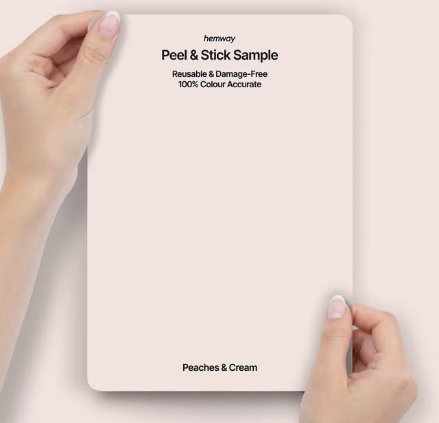 Hemway Interior Paint Sample Peel and Stick Swatch in Peaches and Cream