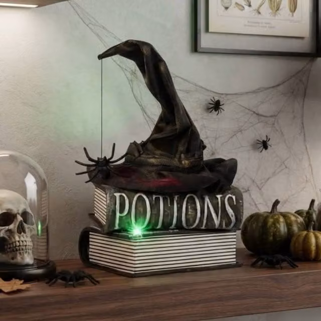 Garden Greatness Sensor Activated Animated Witches Hat in Multicolour and Black