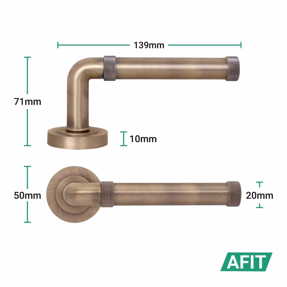 AFIT Antique Brass Door Handle Latch Set in Bronze – 4