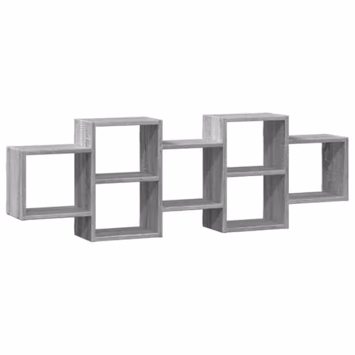 vidaXL Wall Shelf in Grey Sonoma, W: 129 cm, D: 42 cm, H: 18 cm, Engineered Wood