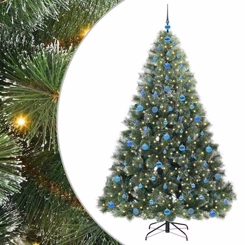 Berkfield Home Realistic Artificial Christmas Tree with 300 Warm White LEDs, Green, Height: 210 cm – 2