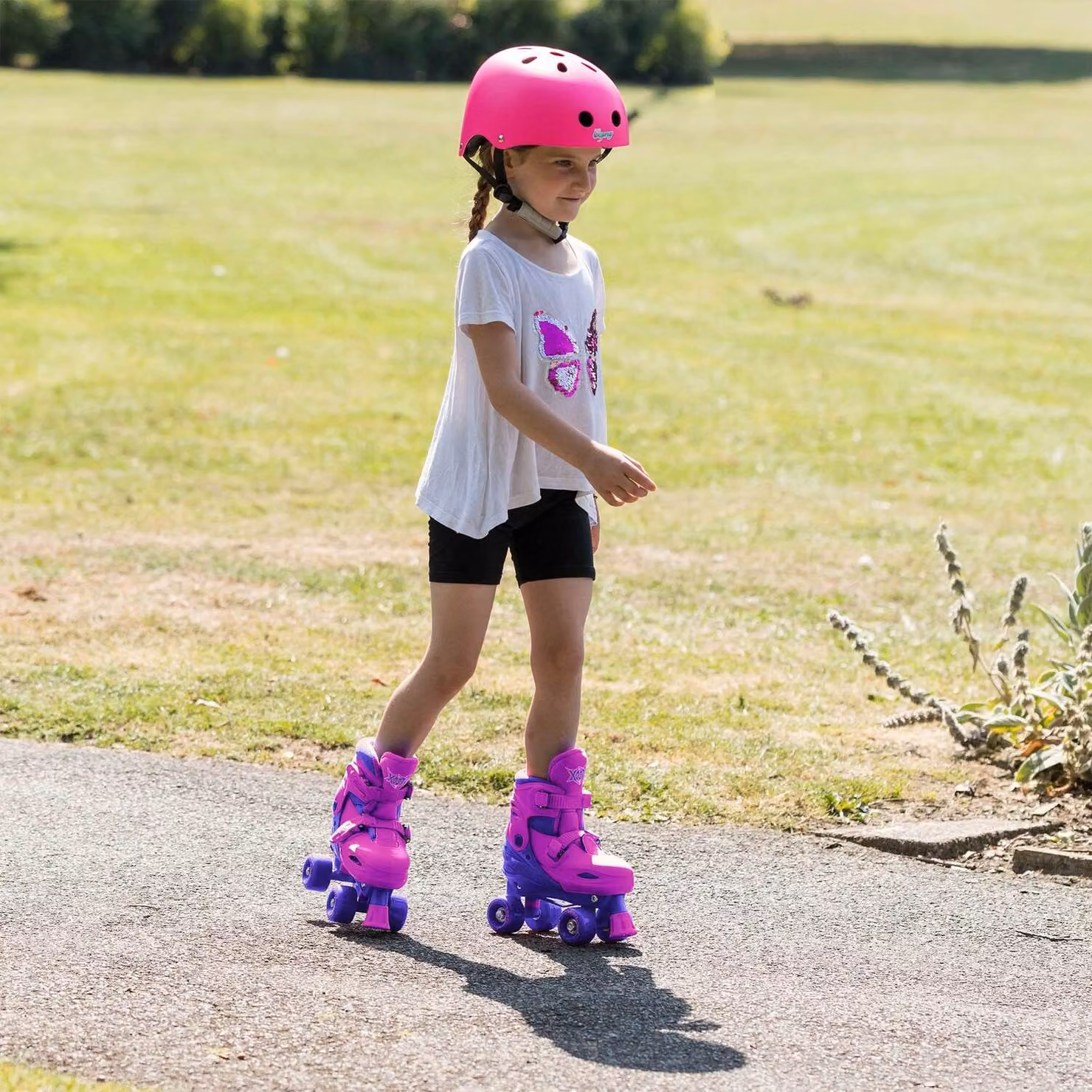 Xootz Kids Adjustable Quad Roller Skates in Purple – 2