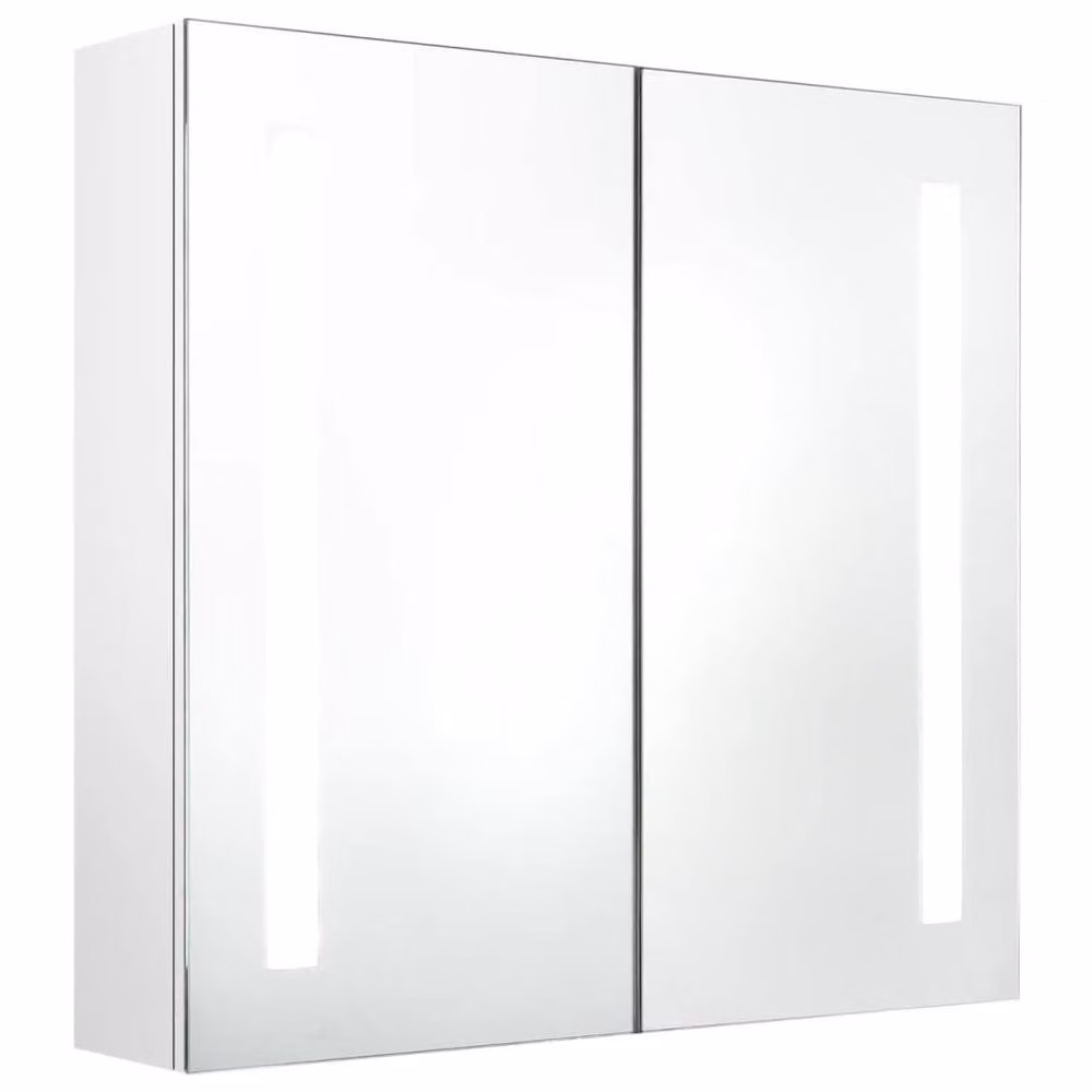 Berkfield Home LED Bathroom Mirror Cabinet in White with Integrated Lighting and Internal Shelves, W: 62 cm, D: 14 cm, H: 60 cm – 2