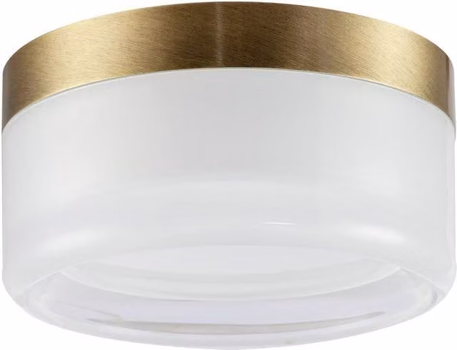 Happy Homewares Designer Antique Brass LED Bathroom Ceiling Light with White Opal Glass in Gold/Brass