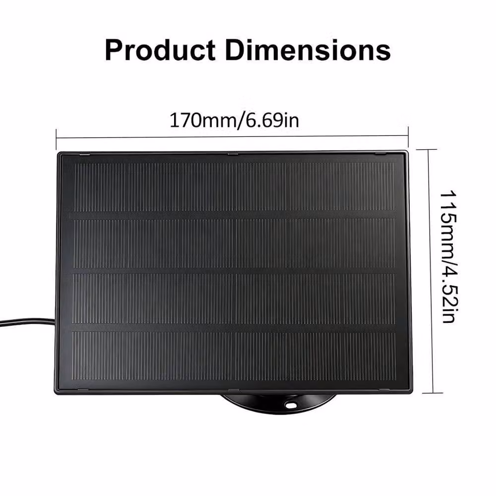 NESTLUNE 10W 5V Solar Panel Outdoor Charger, Waterproof and Adjustable, Black, W: 1000 cm, H: 52 cm – 2