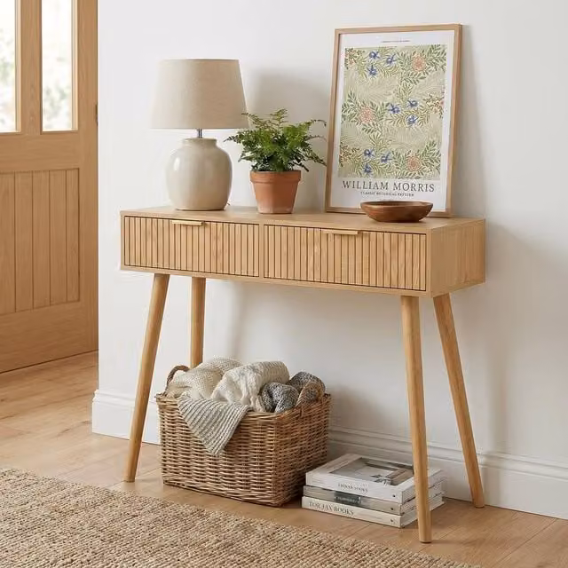 OHS Venice Console and Dressing Table in Light Oak Engineered Wood – 1