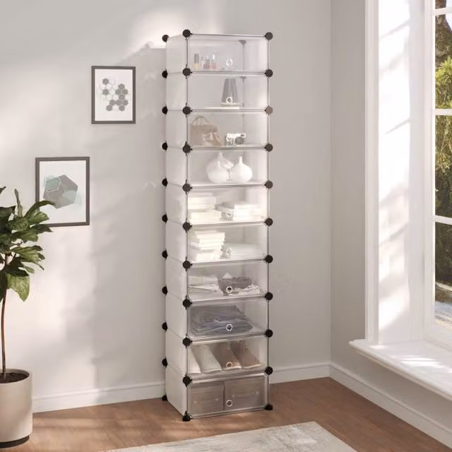 Berkfield Home Transparent Shoe Rack, W/D/H: 44 x 32 x 174 cm – 1