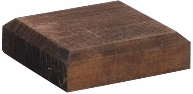 Cheshire Pack of 3 Brown Square Post Fence Caps in Natural Wood