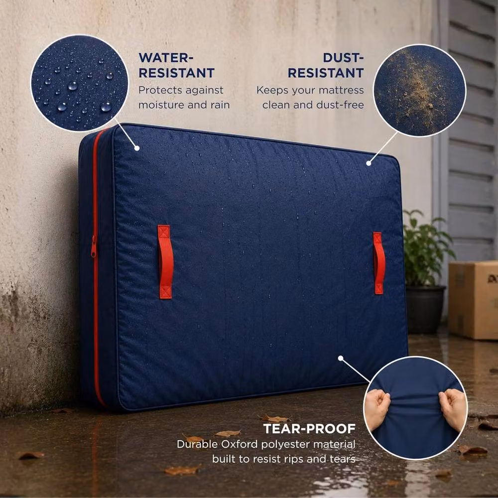 volila Reusable Waterproof Mattress Moving Bag with 4 Handles, Blue, Medium – 3