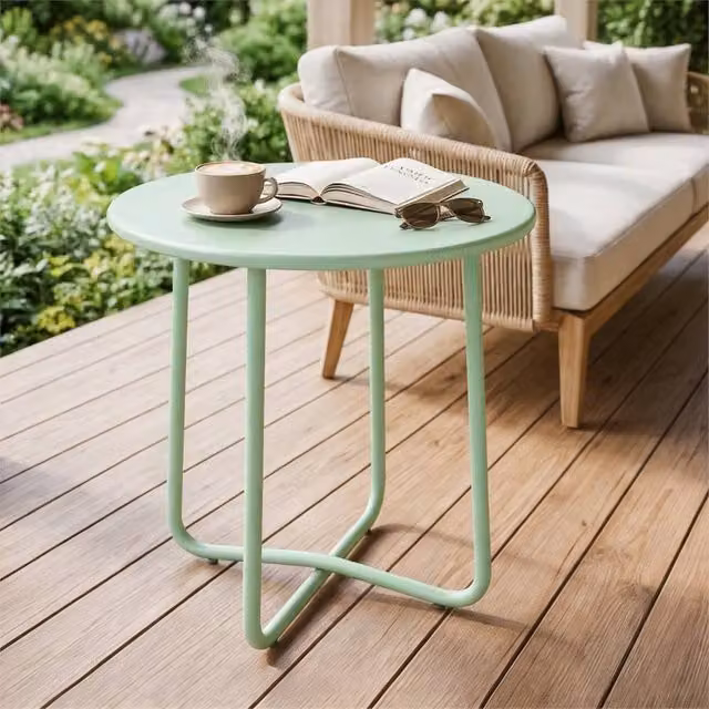 EONLION Green Metal Garden Side Table