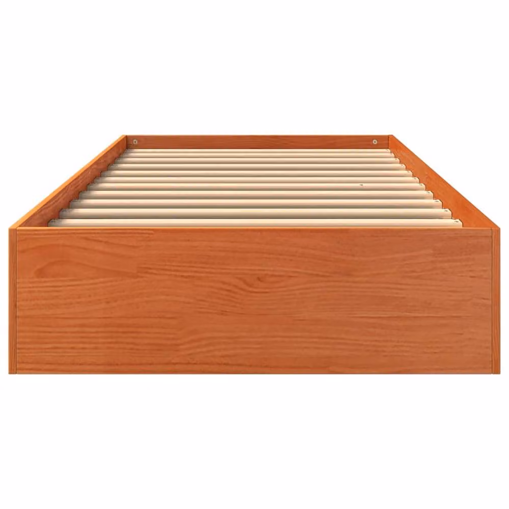 Berkfield Home Small Double Solid Wood Pine Bed Frame, Waxed Brown, W/D/H: 120 x 190 cm – 3