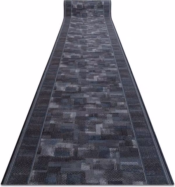 RugsX Anti-Slip Ethnic Tribe Runner in Gold, Silver and Grey, W: 80 cm, L: 200 cm