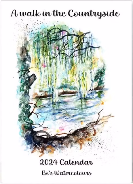 BebesArts Countryside Landscapes in Watercolour 2024 Monthly Calendar, Brown and Multicolour, W: 29.7 cm