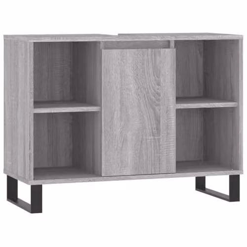 vidaXL Grey Industrial Bathroom Cabinet with Internal Shelves and Hinged Doors W/D/H: 80 x 33 x 60 cm – 1
