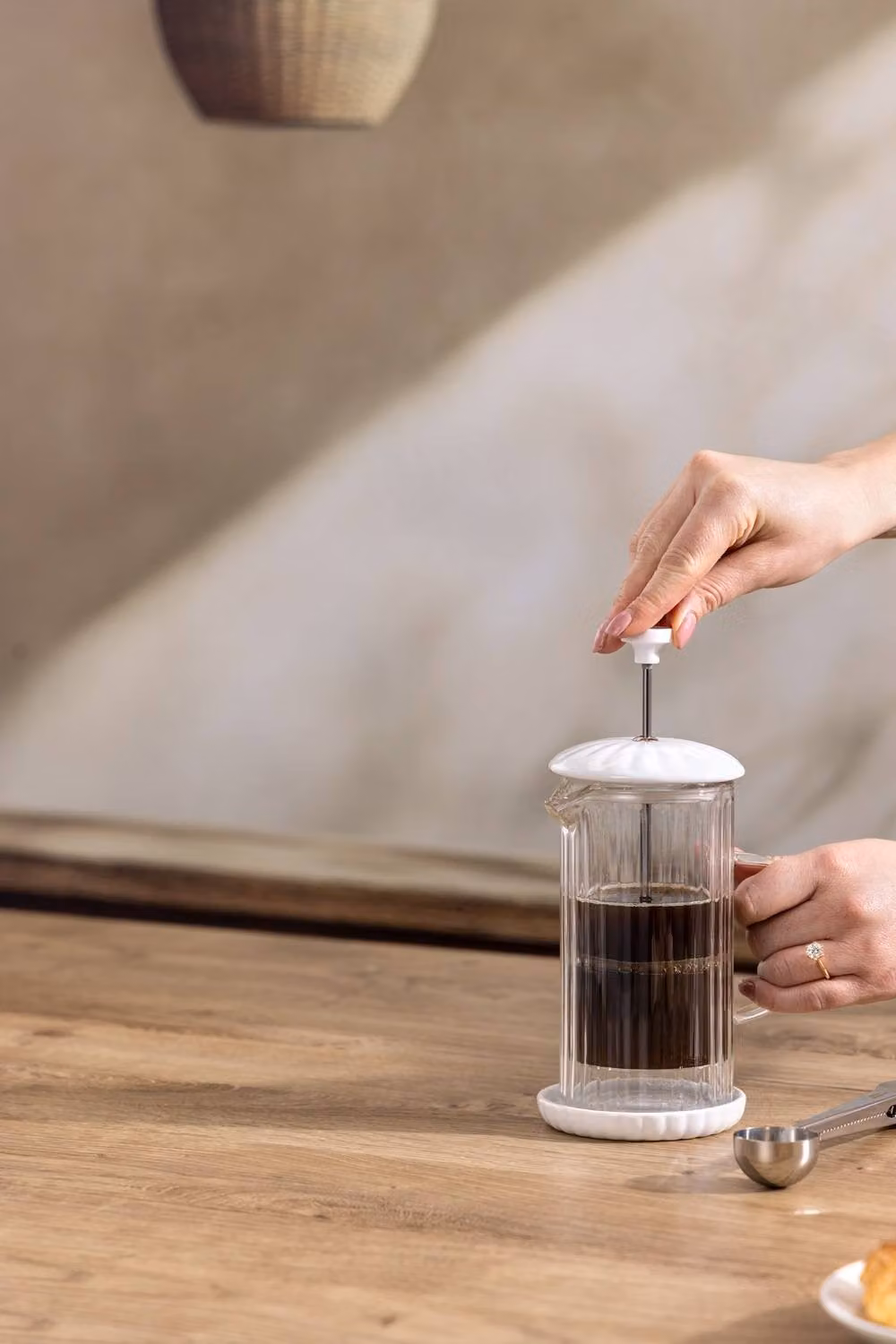 Price & Kensington Luxe Cafetiere French Press, 350ml, White – 3