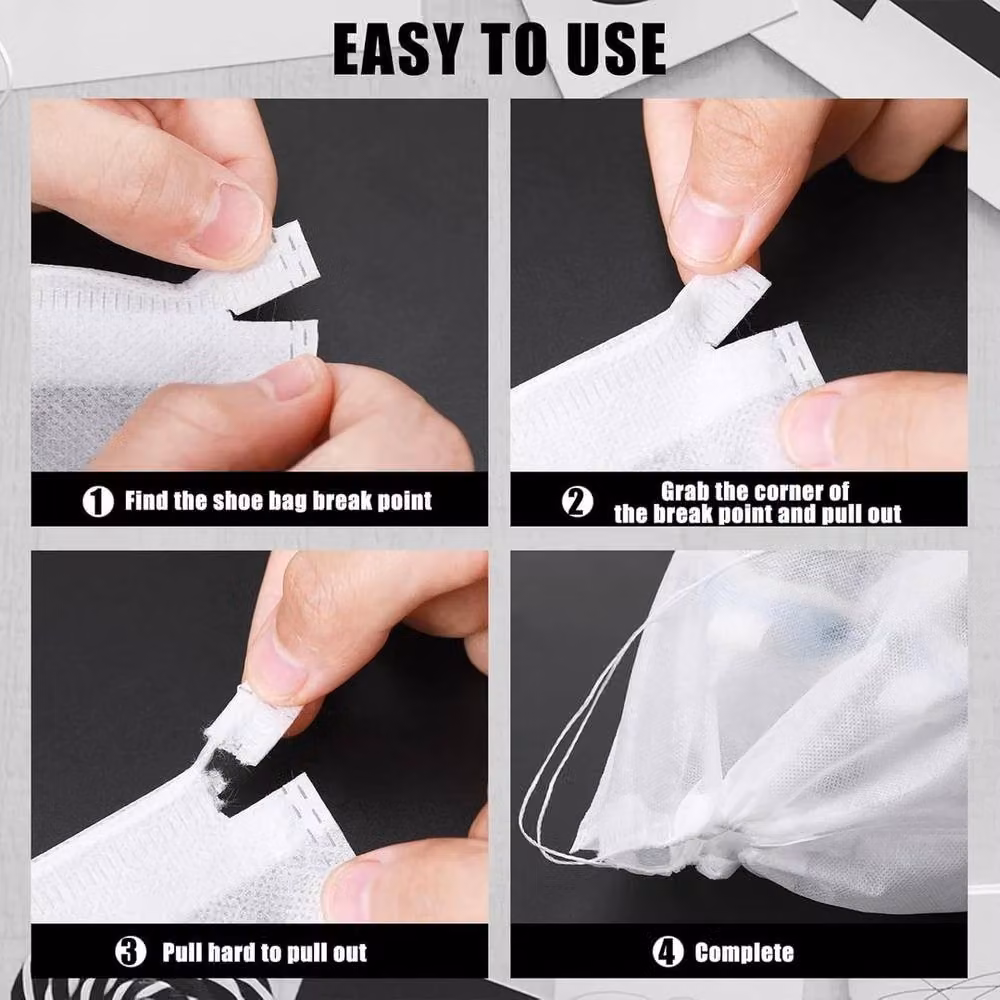 Spetlek White Transparent Drawstring Travel Shoe and Clothes Bag for Adults – 3
