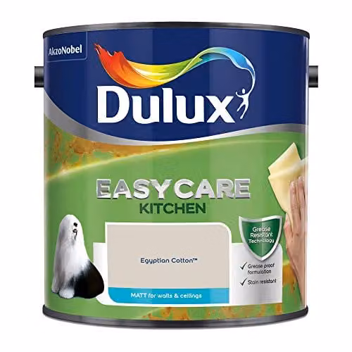 Dulux Easycare Kitchen Matt Emulsion Paint in Egyptian Cotton Beige, 2.5 Litres – 2