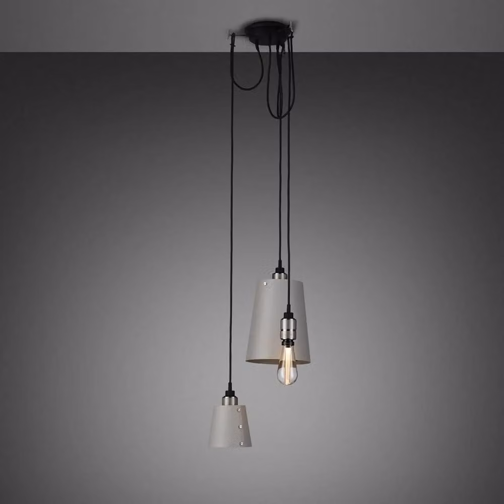 Buster + Punch Hooked 3.0 Mix Chandelier with Stone Shades and Cross Knurl in Gold, Brass, Bronze or Grey