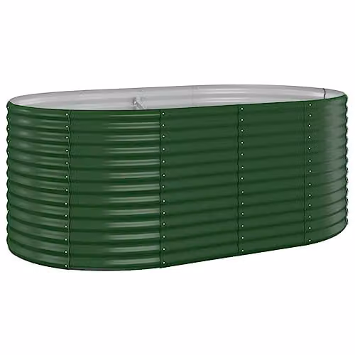 vidaXL Green Galvanised Steel Raised Bed for Vegetable, Herb or Ornamental Gardens W/D/H: 175 x 100 x 68 cm – 1
